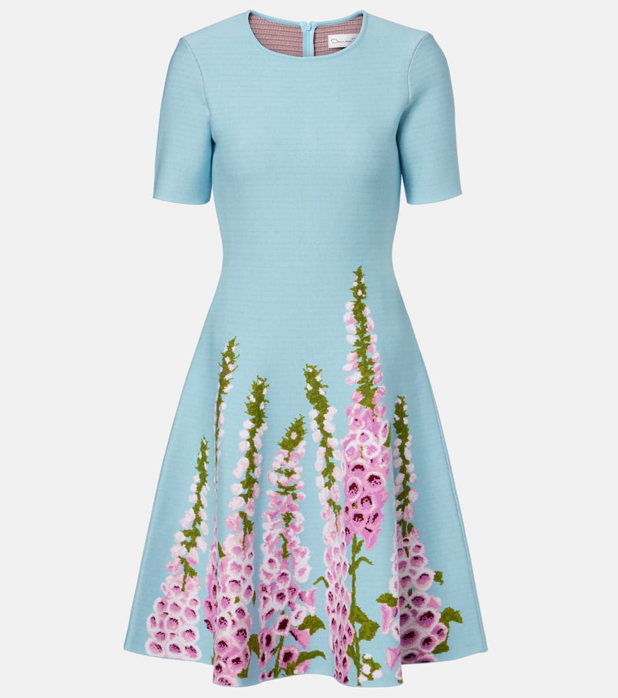 Oscar De La Renta Floral Jacquard Minidress In Multi