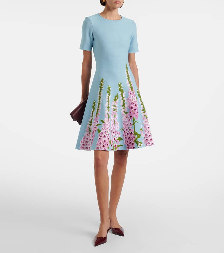 Oscar De La Renta Floral Jacquard Minidress In Multi