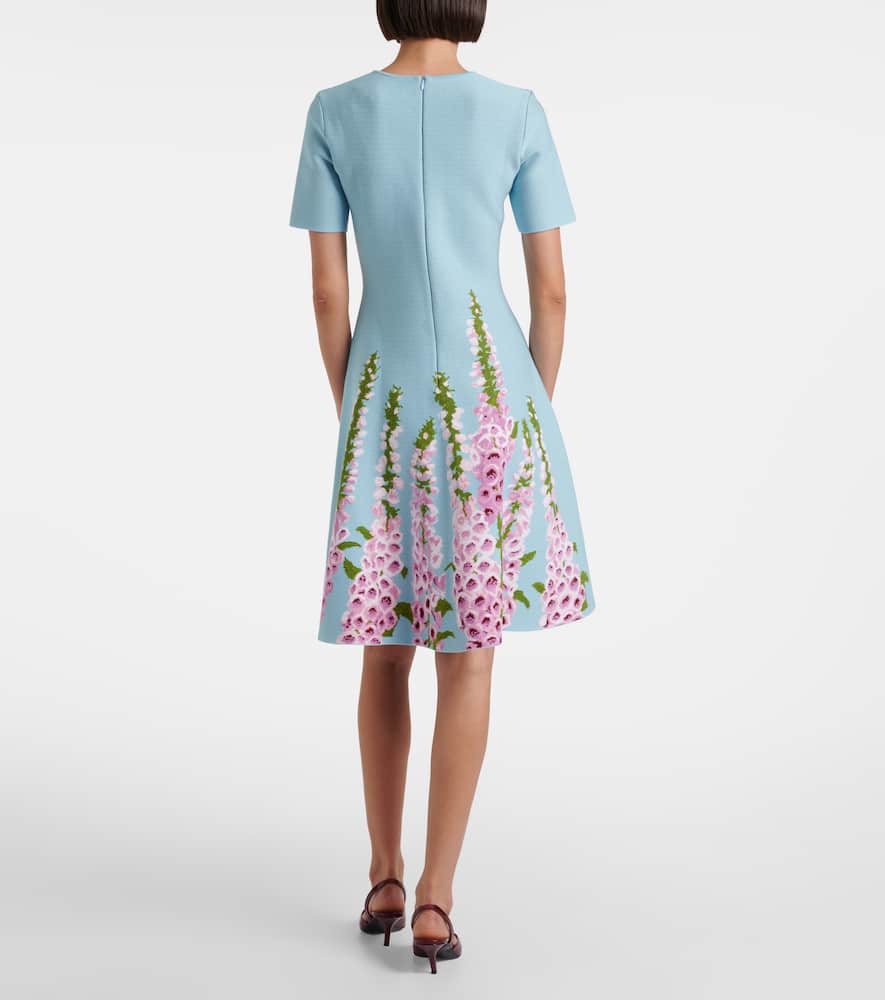 Oscar De La Renta Floral Jacquard Minidress In Multi