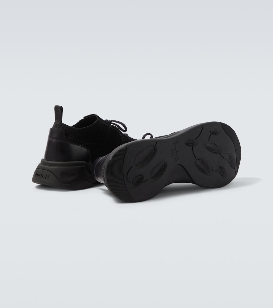  Berluti Berluti Shadow Leather-trimmed Sneakers 