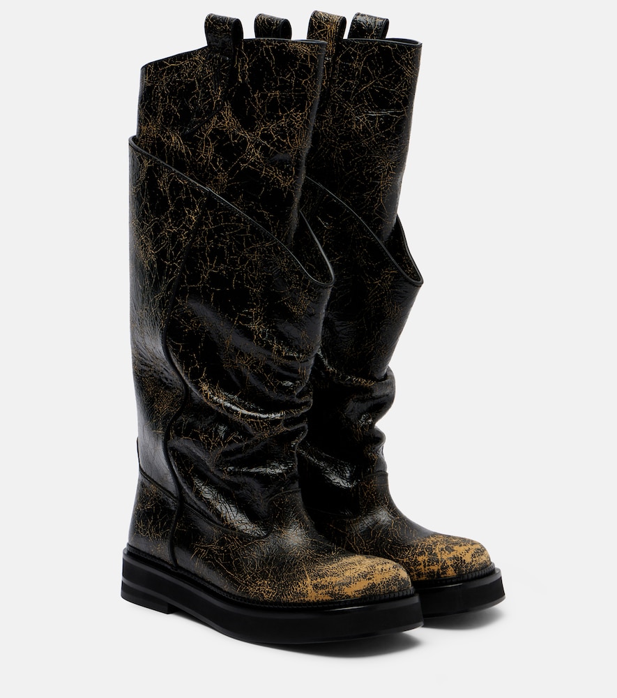 The Attico Passeggiata leather combat boots