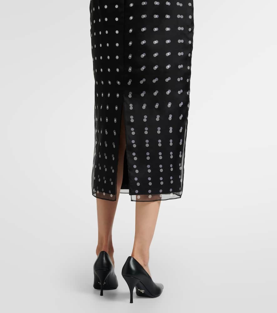 Emilia Wickstead Bethan Polka-dot Silk Taffeta Pencil Skirt In Black