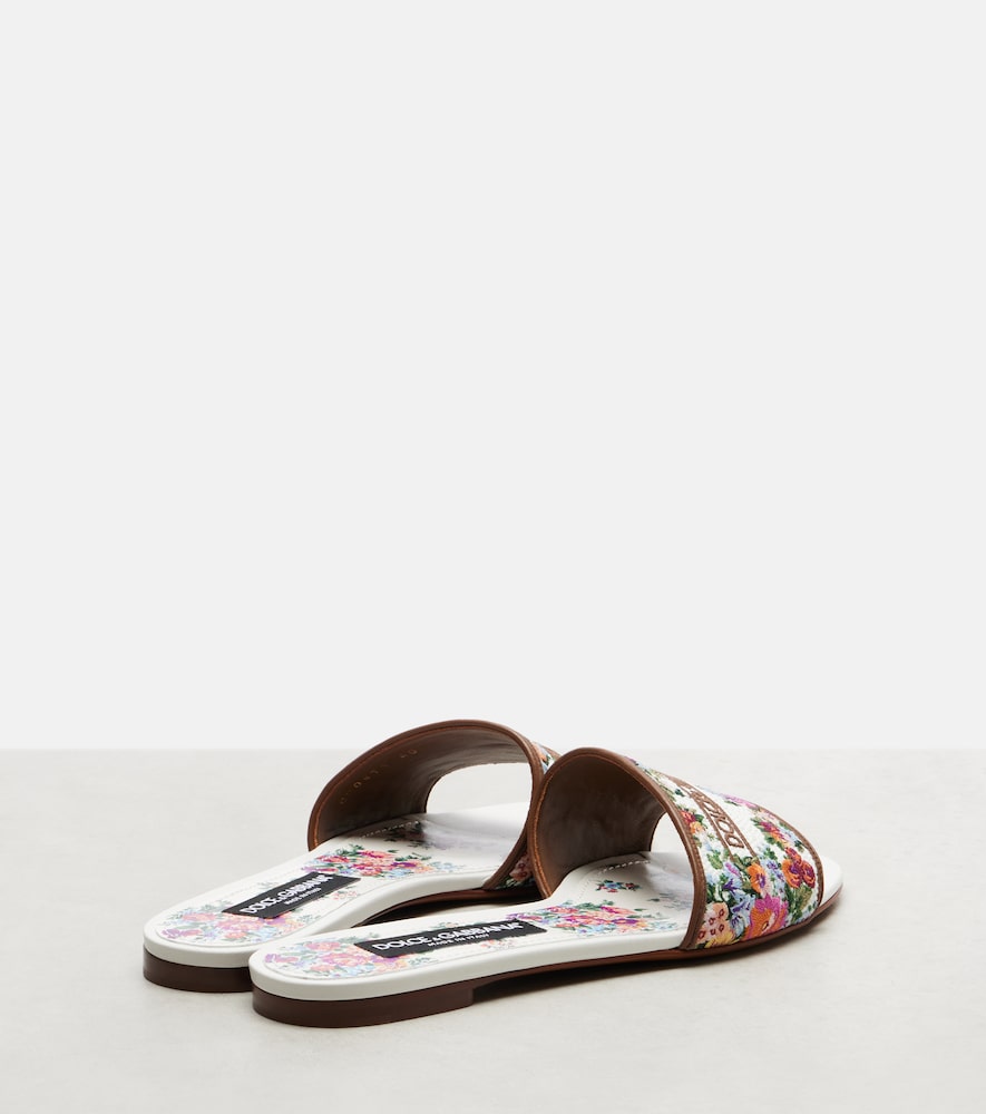  Dolce&gabbana Dolce&gabbana Bestickte Pantoletten Mit Leder 