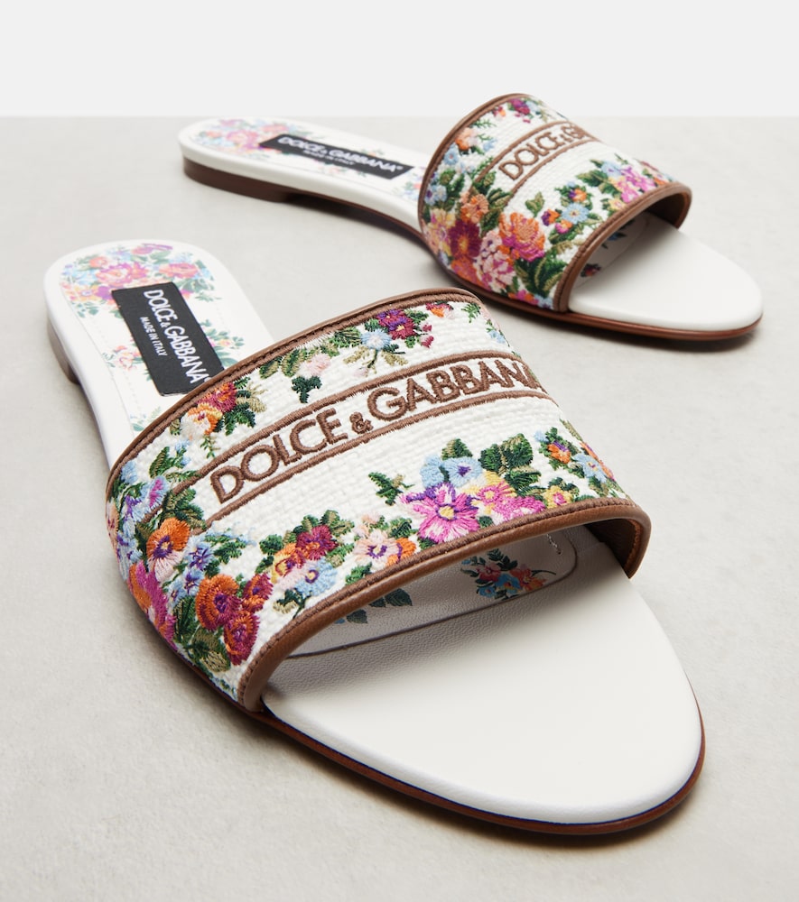  Dolce&gabbana Dolce&gabbana Bestickte Pantoletten Mit Leder 
