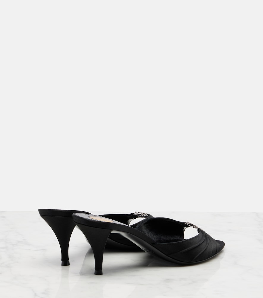  Saint Laurent Saint Laurent Jerry 60 Embellished Crepe Satin Mules 