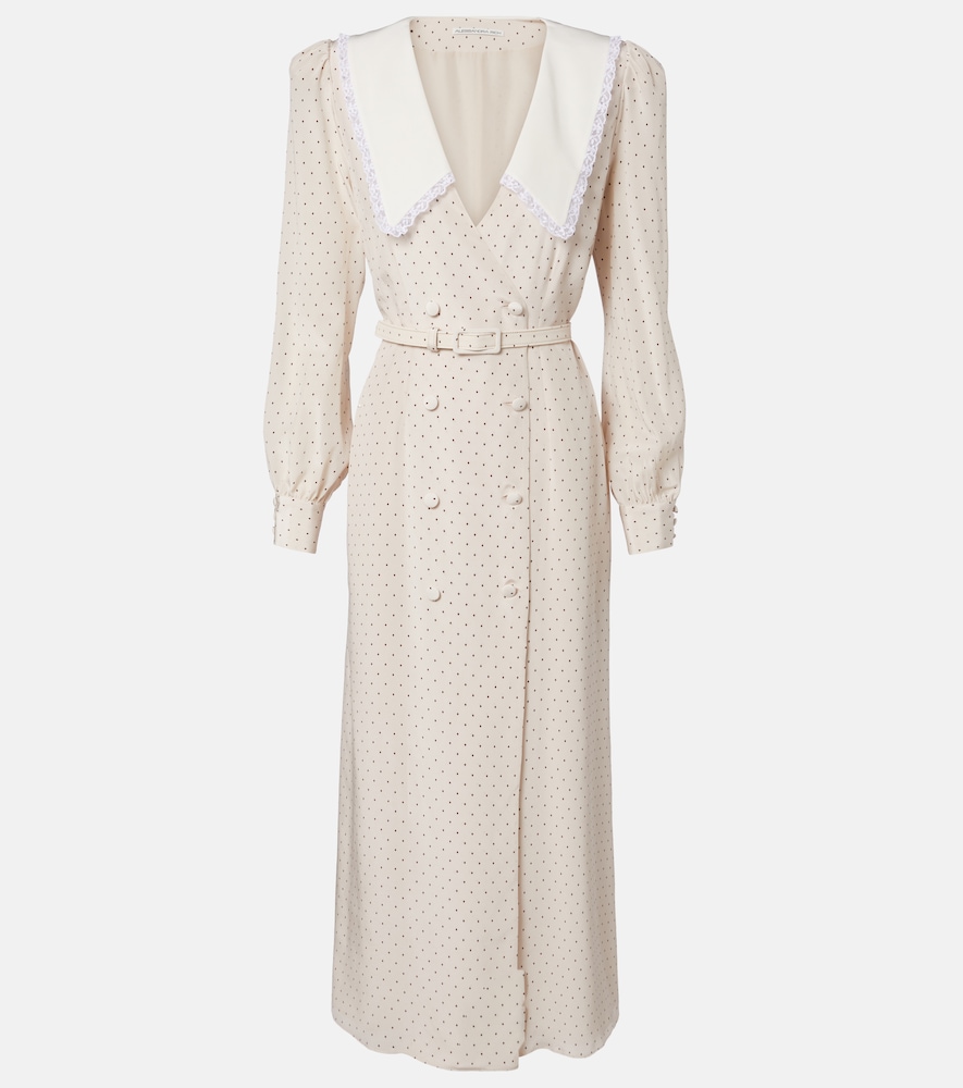 Alessandra Rich Polka-dot silk midi dress