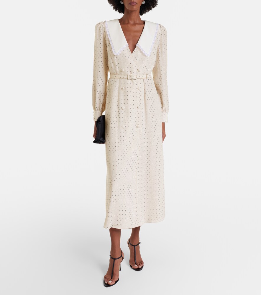 Alessandra Rich Polka-dot silk midi dress