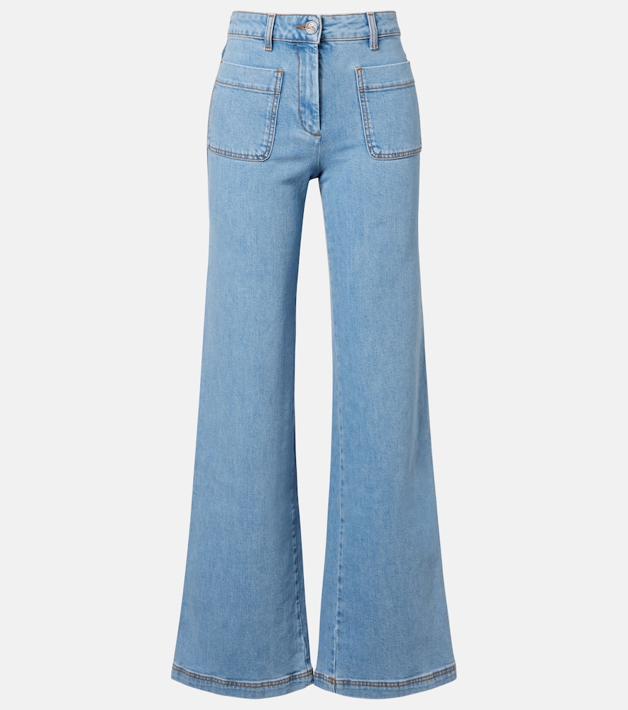 Etro Pegaso Wide-leg Jeans In Blue