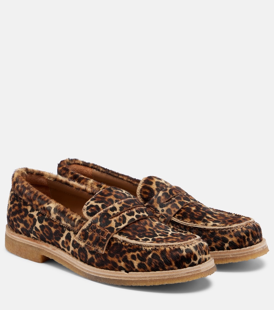 Golden Goose Jerry leopard-print calf hair penny loafers
