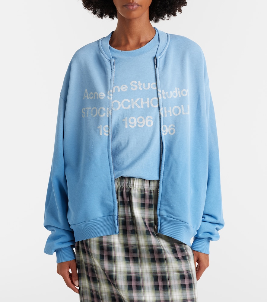 Oversized Cotton-Blend Zip-Up Sweatshirt
