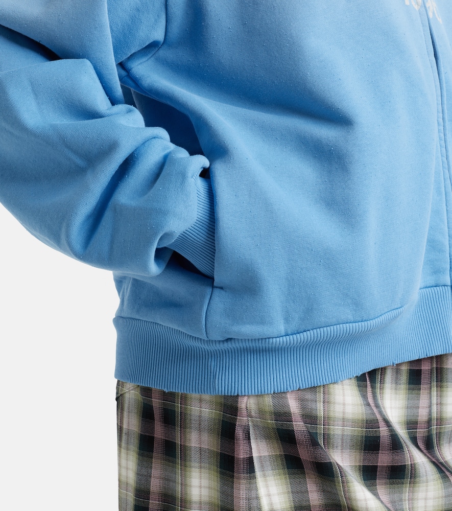 Oversized Cotton-Blend Zip-Up Sweatshirt