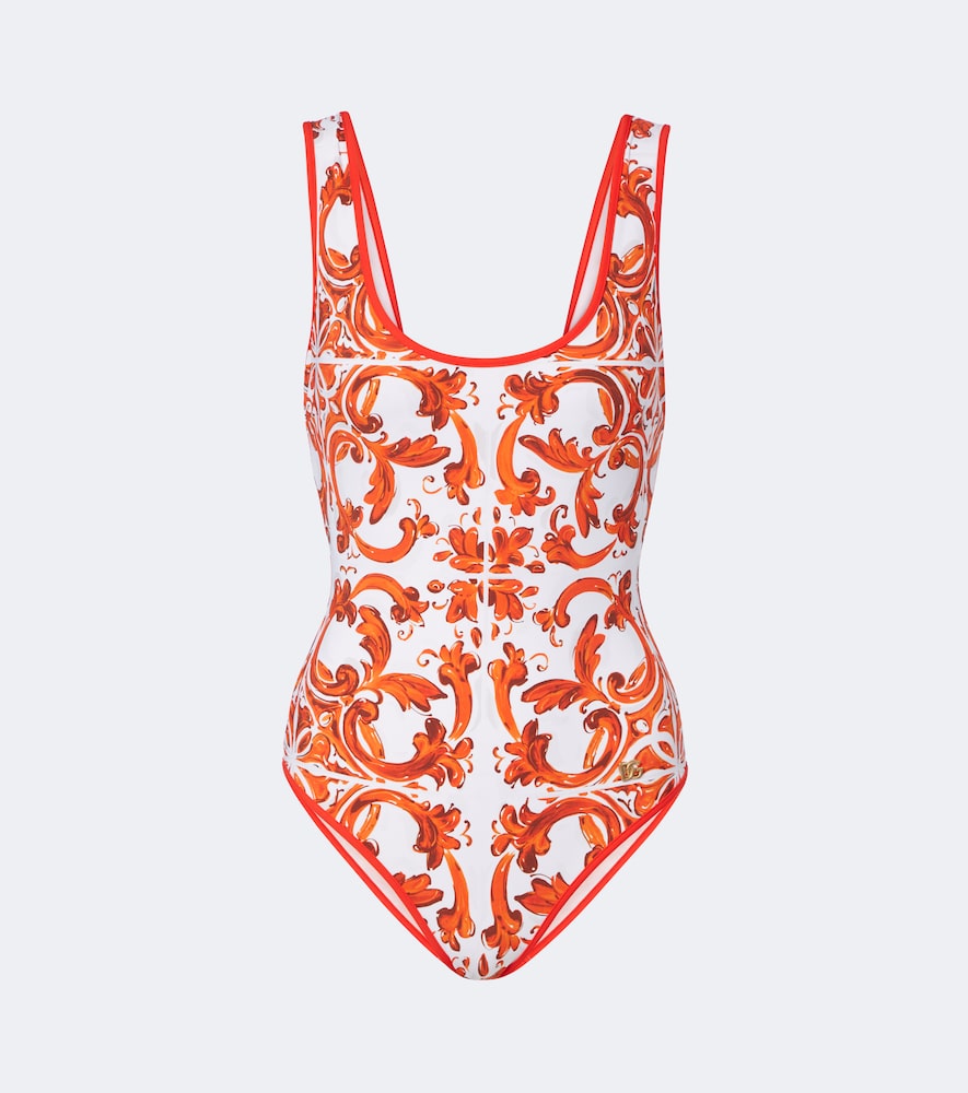Dolce&Gabbana Women's Orange Majolica Swimsuit Medium - Mytheresa