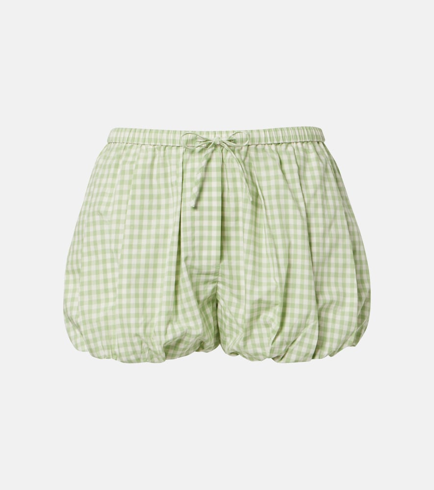Simkhai Women's Green Gingham Cotton-Blend Shorts UK Size 18 - Mytheresa