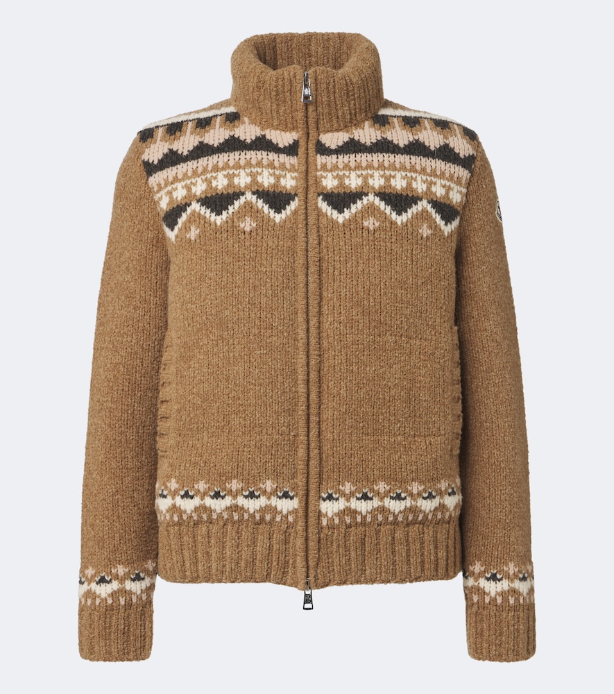 Moncler Men's Beige Jacquard Wool-Blend Down Jacket UK Size 40 - Mytheresa