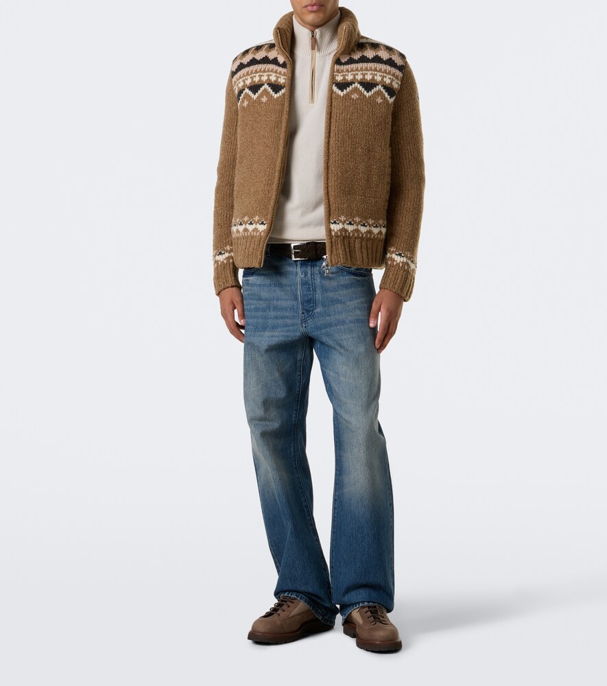 Jacquard Wool-Blend Down Jacket