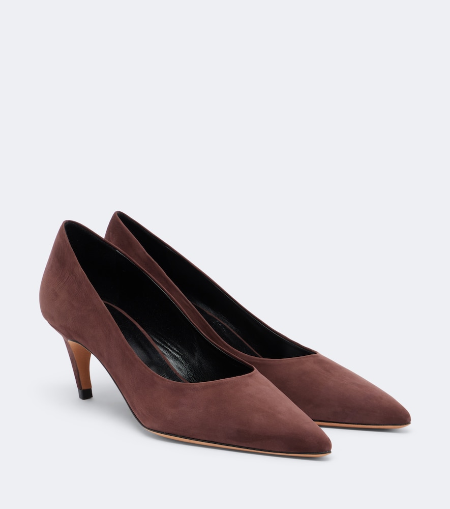 Jude Blade Suede Pumps In Burgundy