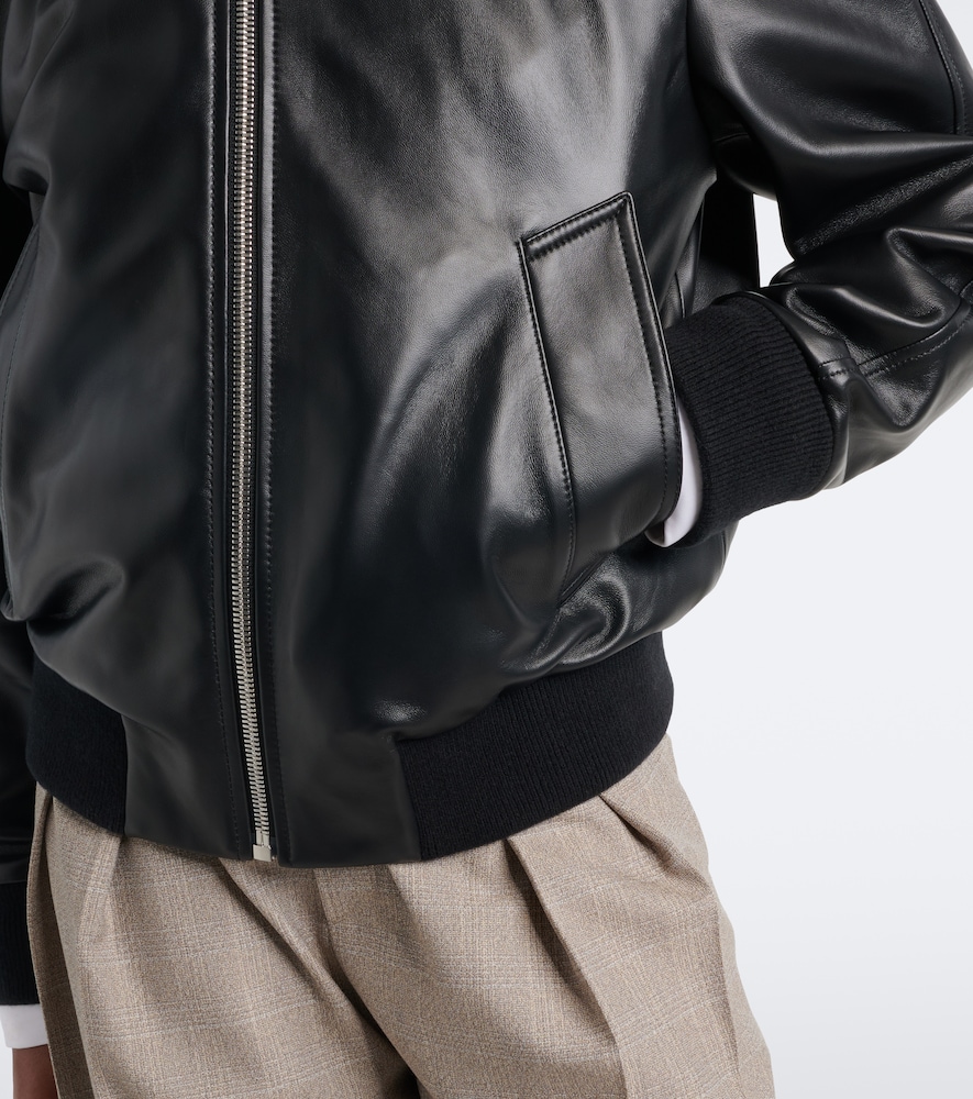Intrecciato Leather Blouson Jacket