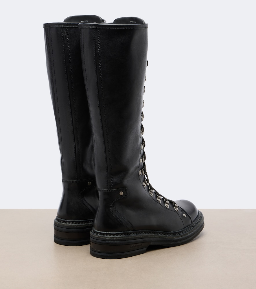 Leather Lace-Up Boots