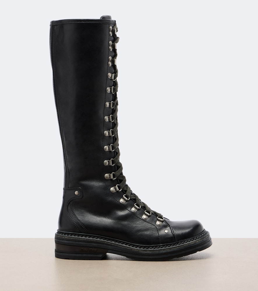 Leather Lace-Up Boots