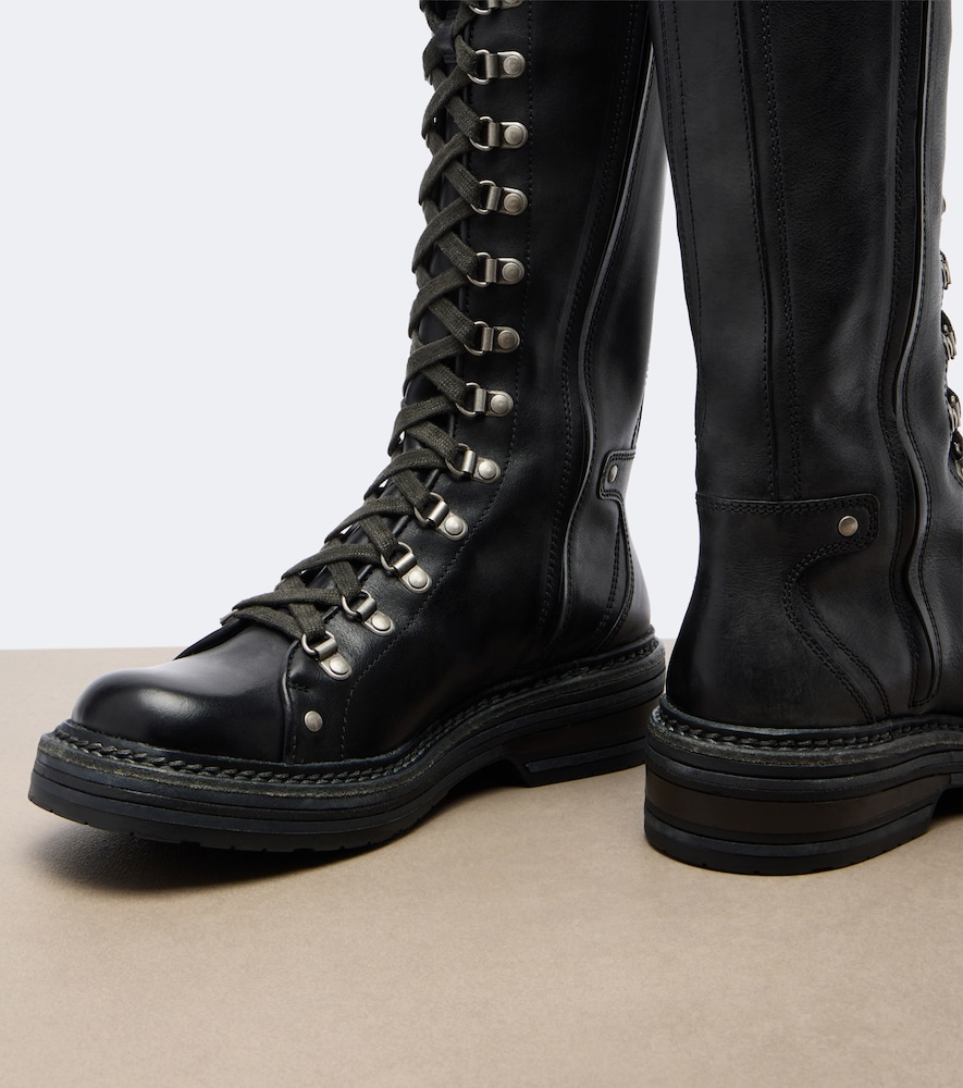 Leather Lace-Up Boots
