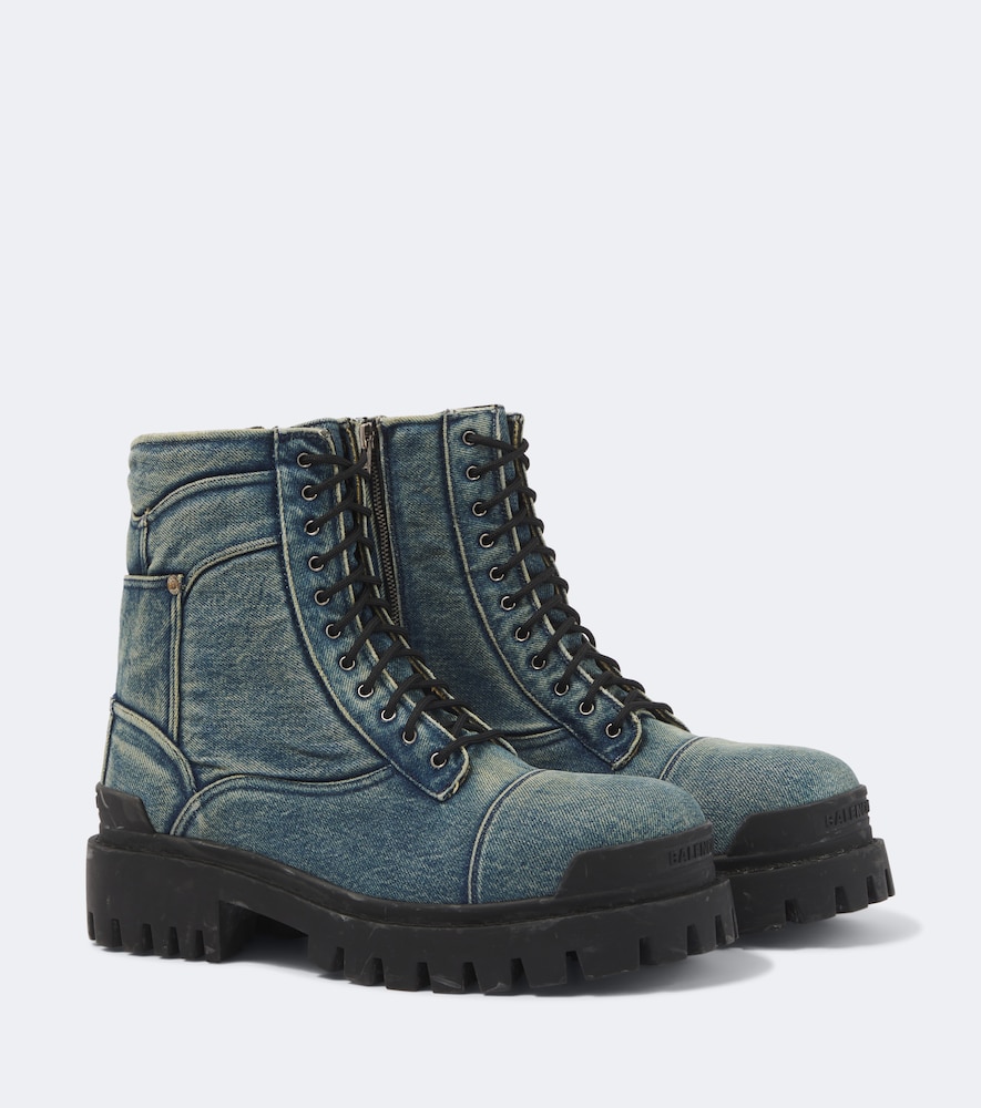 Stivali Combat Strike in denim