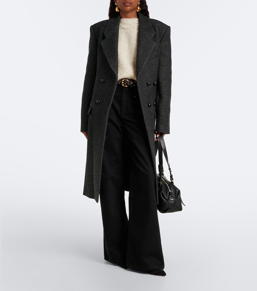 Erla Double-Breasted Wool And Cotton Coat