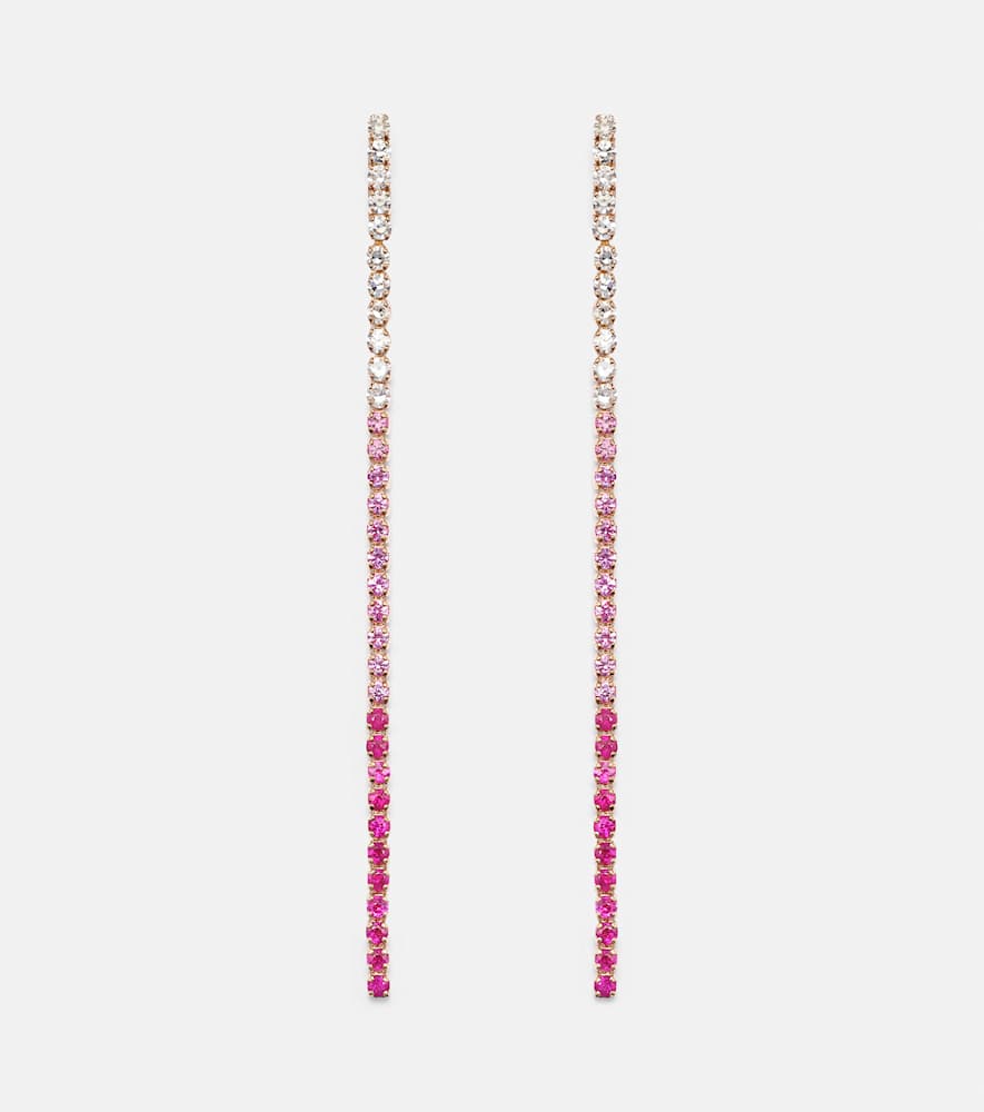 Shay Jewelry Single Thread Drop 18kt rose gold earrings with diamonds