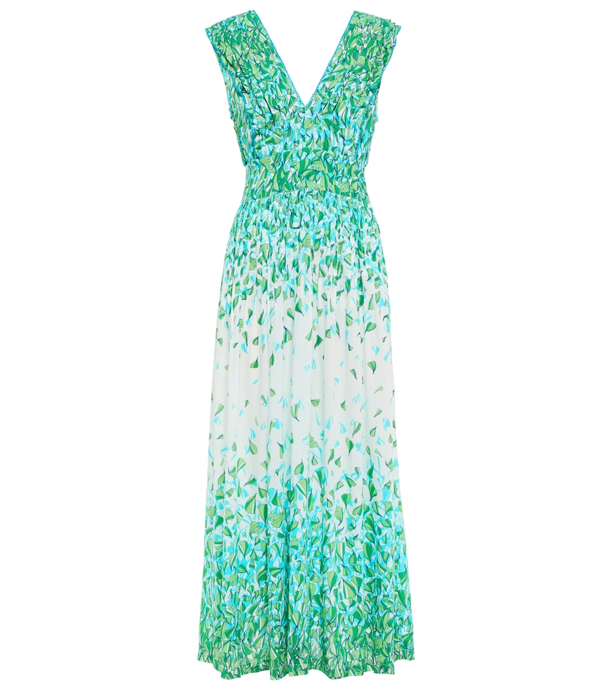 Poupette St Barth Faye Floral Maxi Dress In Green Petale | ModeSens