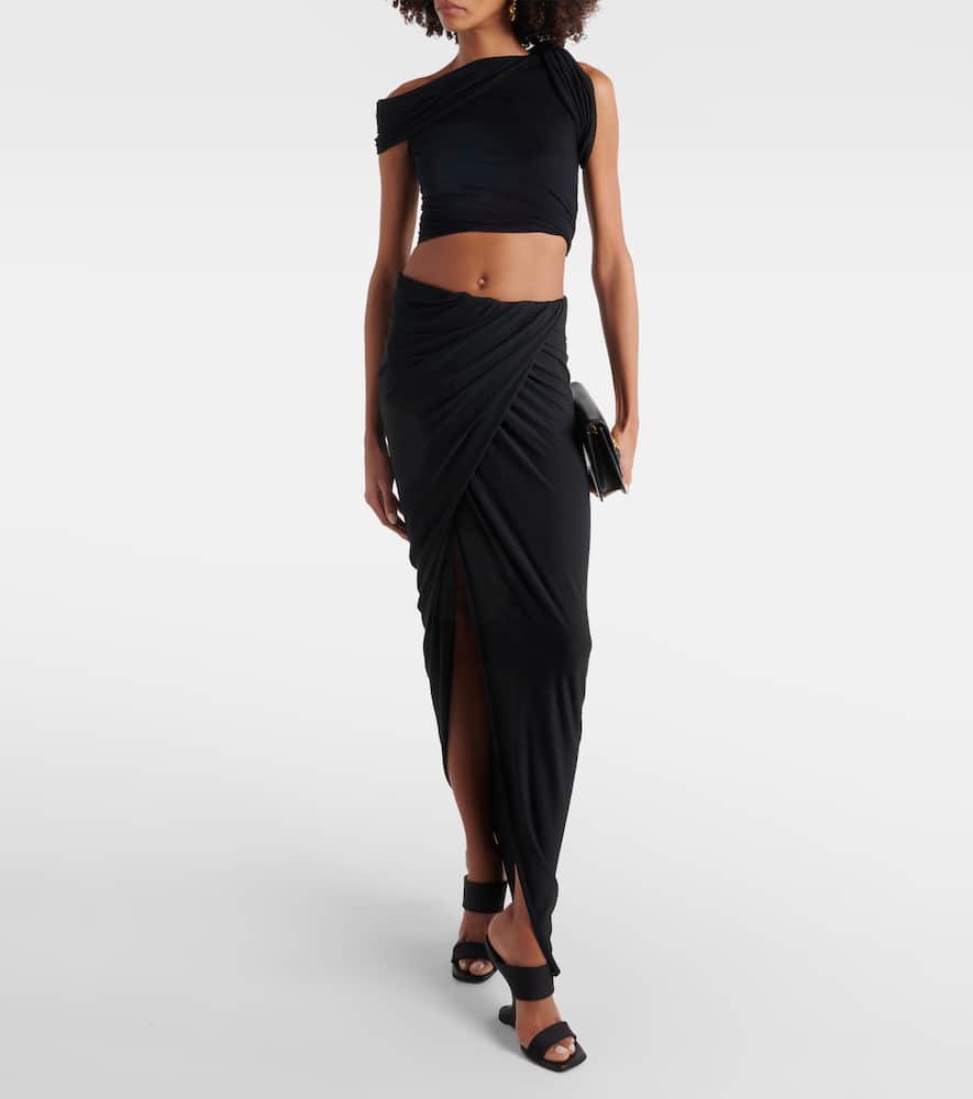 Rick Owens Sienna Jersey Crop Top In Black