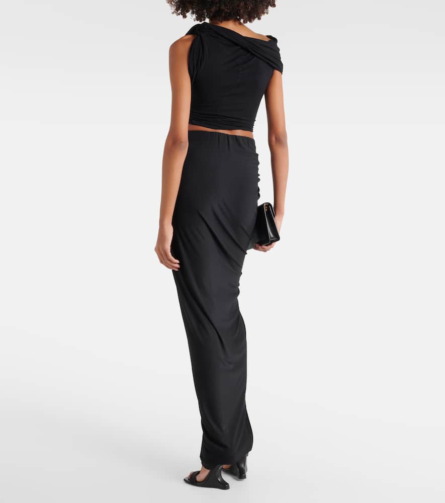 Rick Owens Sienna Jersey Crop Top In Black