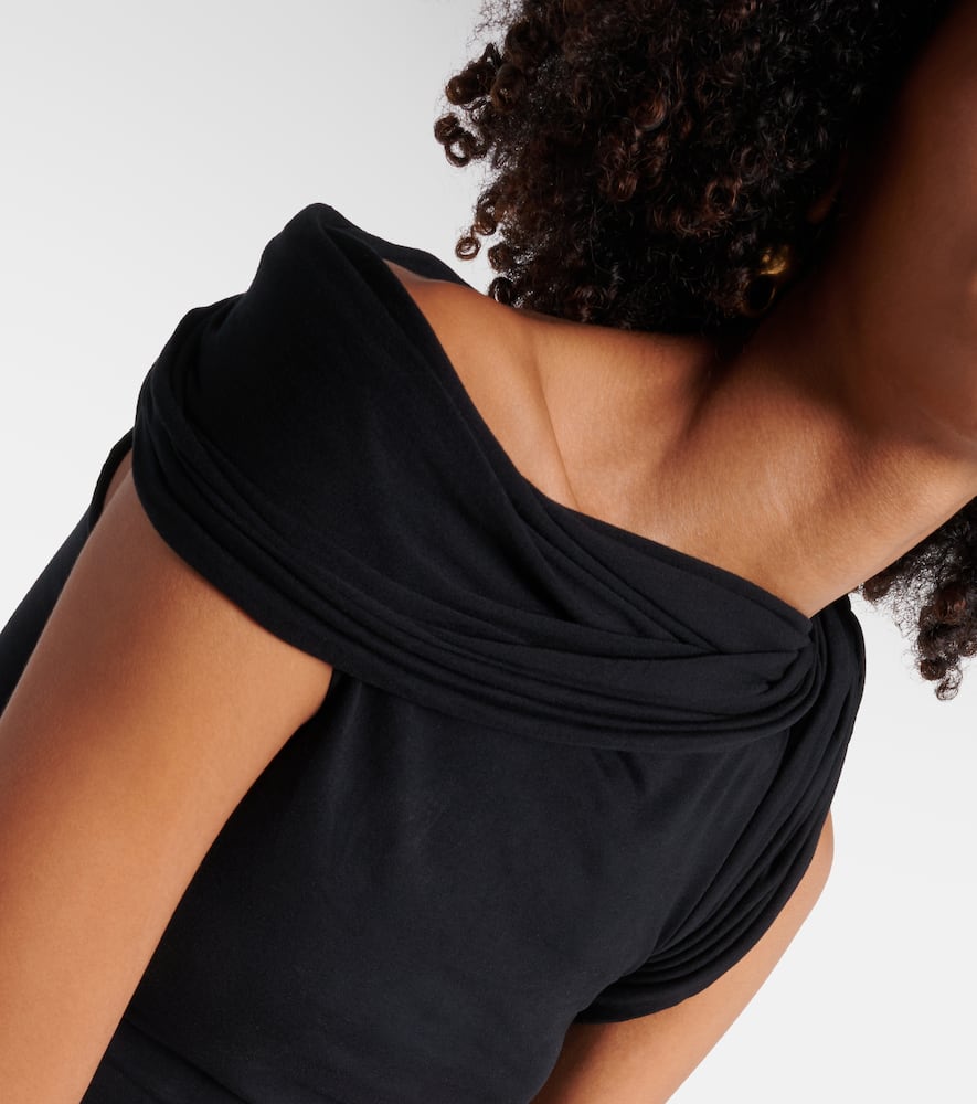 Rick Owens Sienna Jersey Crop Top In Black