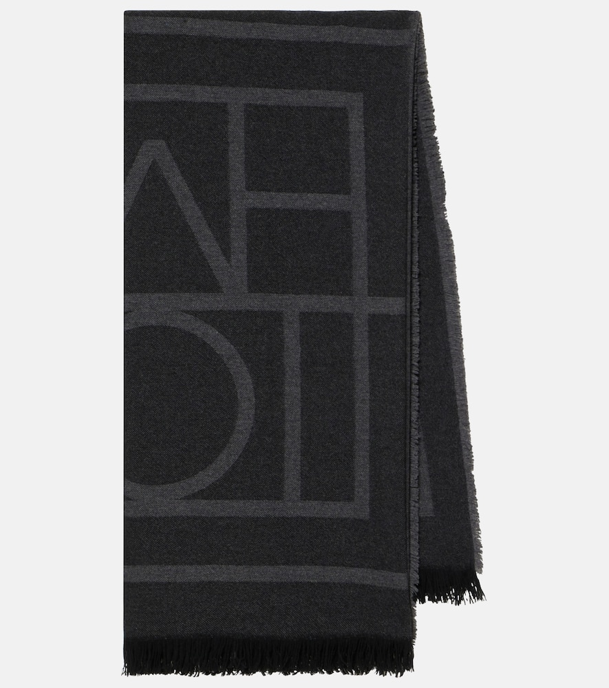 Monogram wool and cashmere scarf