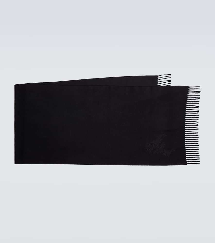Fringed cashmere scarf