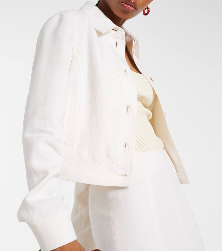Gabriela Hearst Thereza Cropped Jacket In Weiss