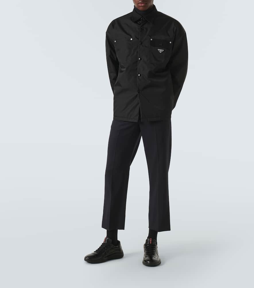Prada Fabric And Leather America S Cup Sneakers In Schwarz