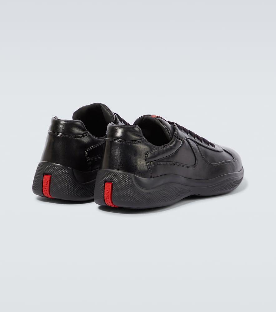 Prada Fabric And Leather America S Cup Sneakers In Schwarz