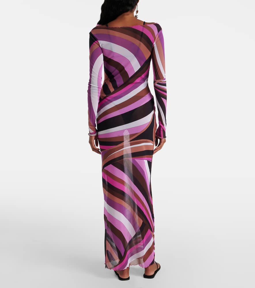Pucci Iride-print Tulle Dress In Multicolor