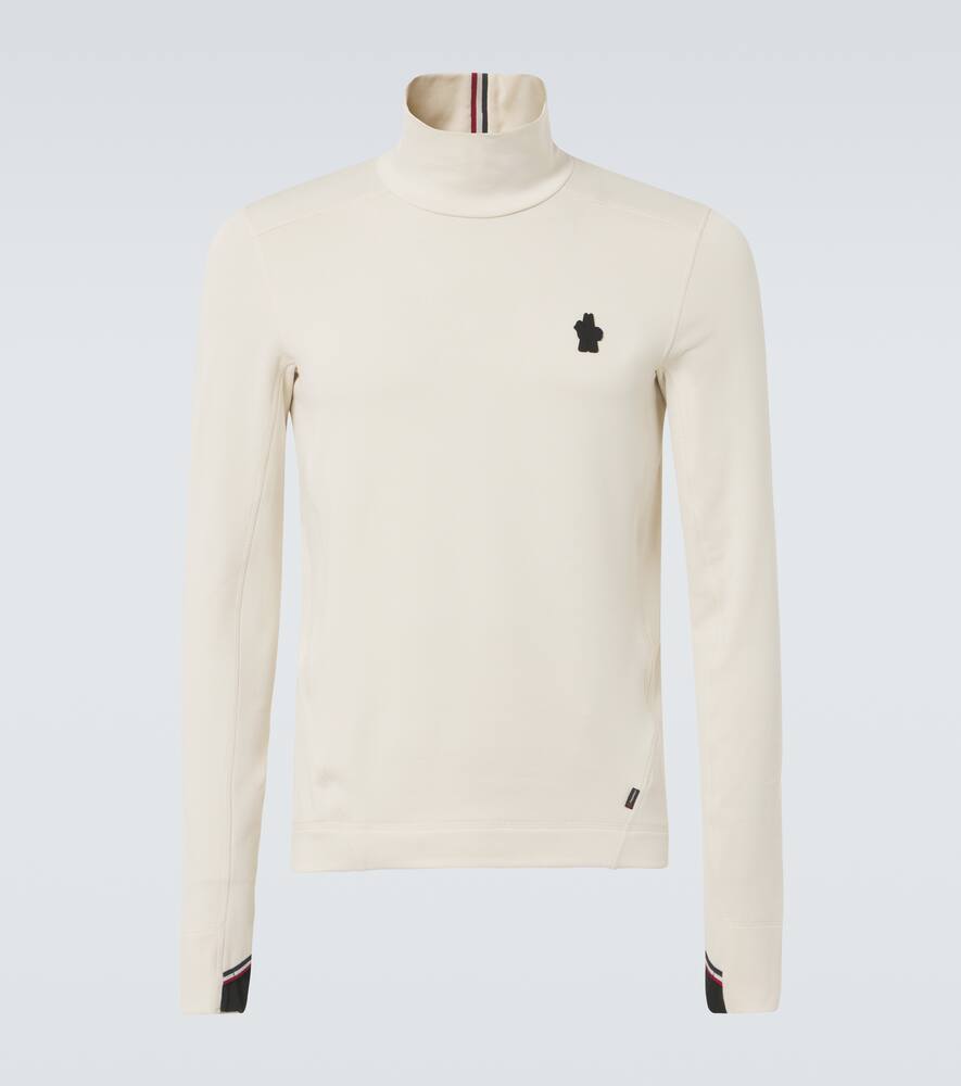 Moncler Men's Polartec Turtleneck With Thumboles In Beige