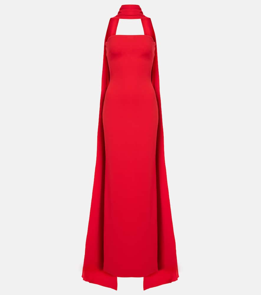 Solace London Ainhoa Scarf-detail Crêpe Gown In Red