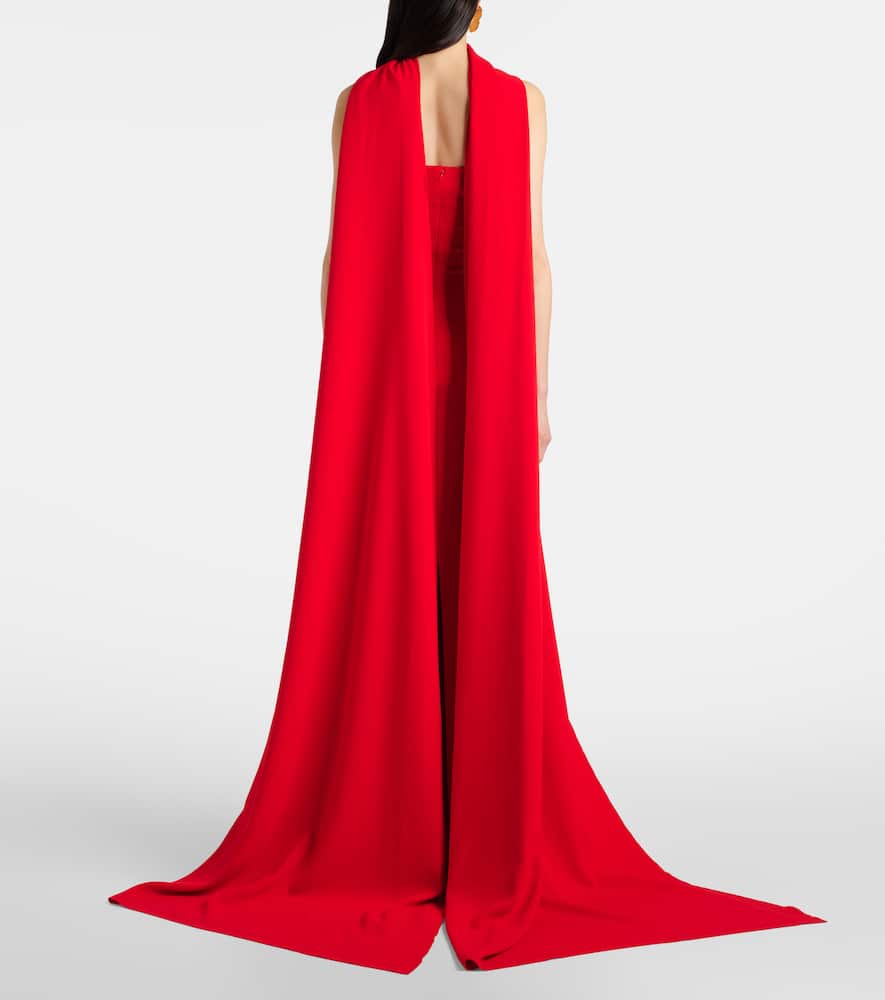 Solace London Ainhoa Scarf-detail Crêpe Gown In Red