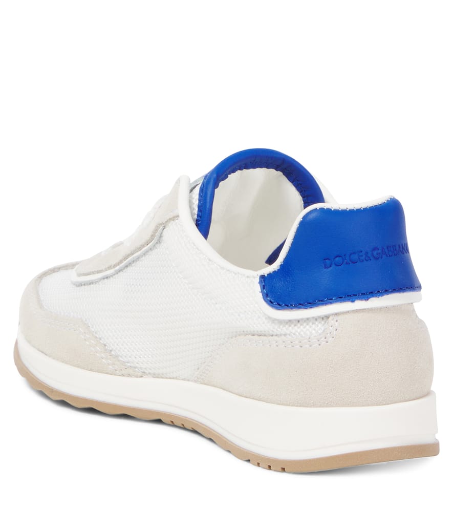 Dolce & Gabbana Sneakers Dg Mit Veloursleder In Weiss
