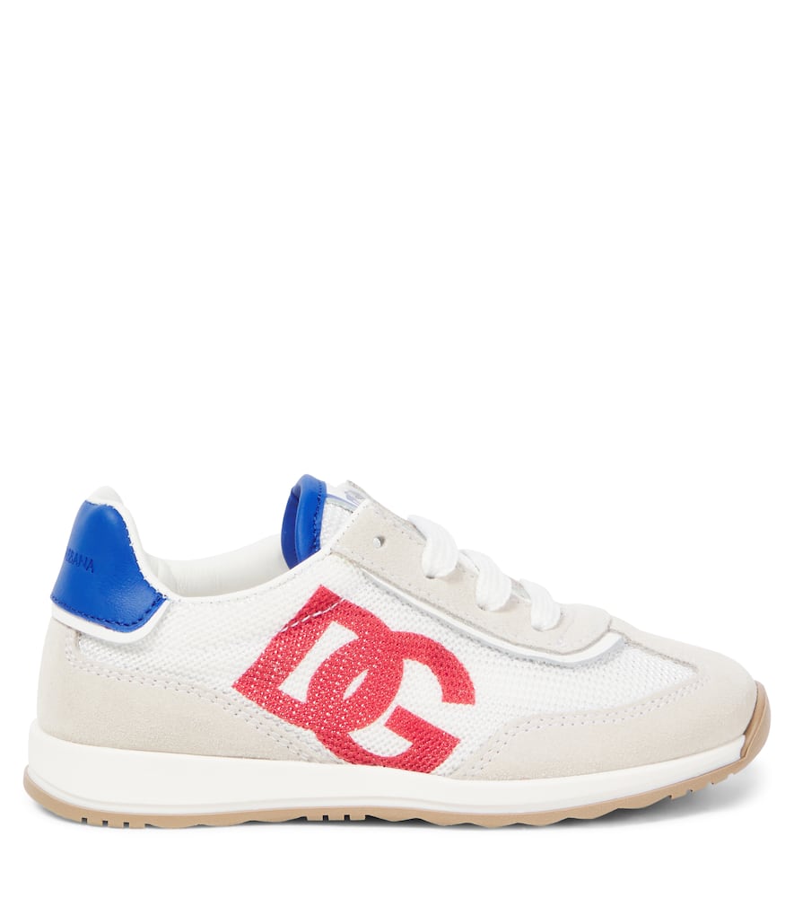 Dolce & Gabbana Sneakers Dg Mit Veloursleder In Weiss