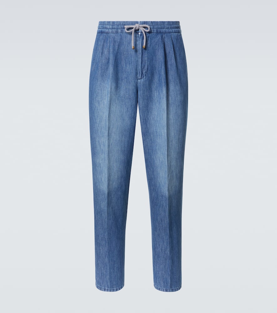 Faded tapered jeans