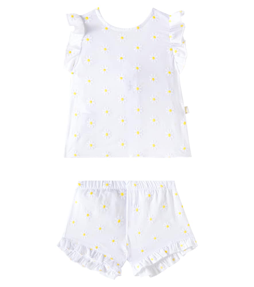 Il Gufo Baby Cotton Top And Shorts Set In White