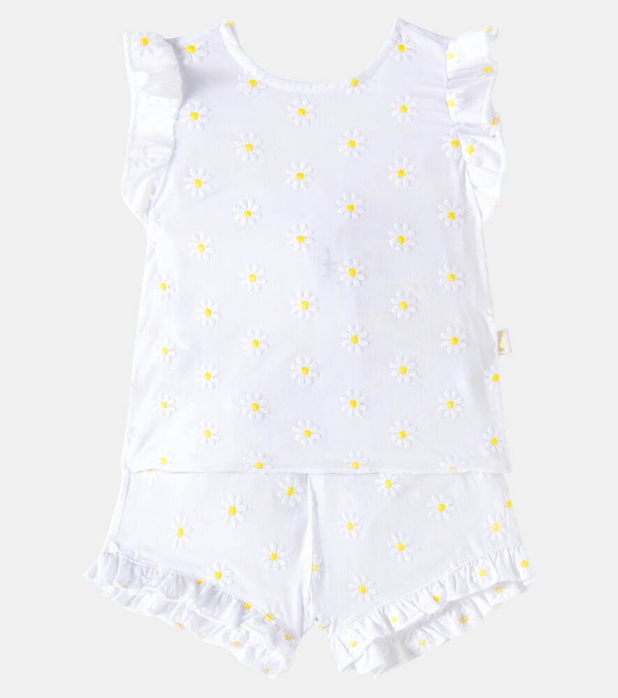Il Gufo Baby Cotton Top And Shorts Set In White