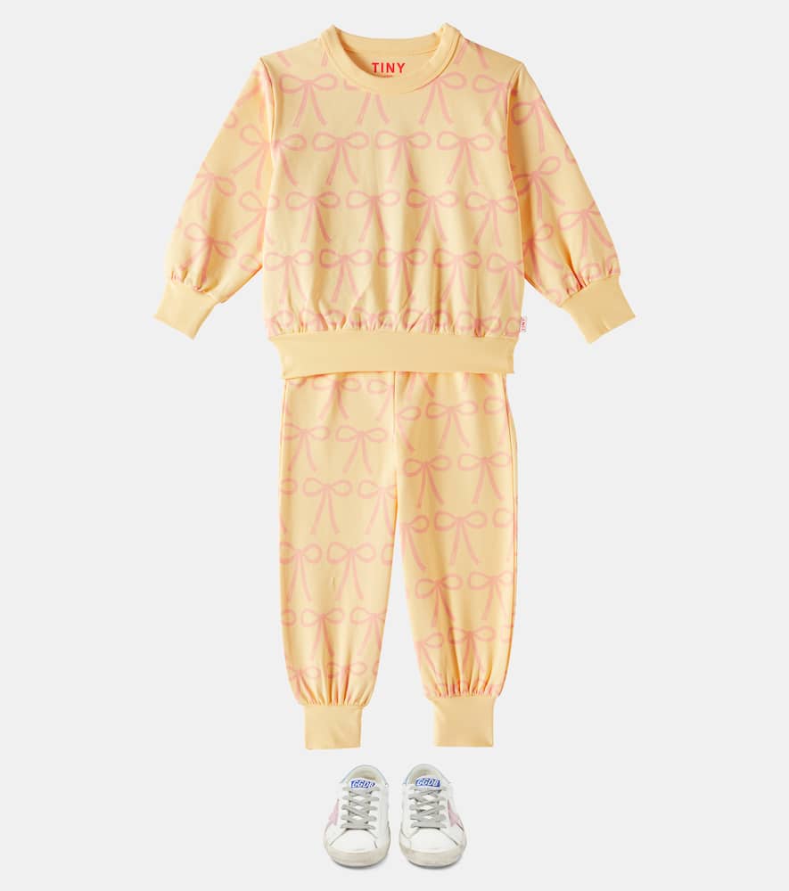 TINYCOTTONS BOWS COTTON-BLEND JERSEY SWEATPANTS