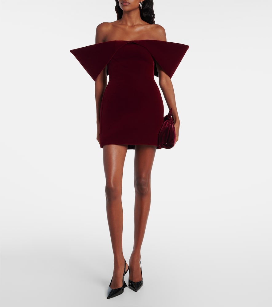 David Koma Off-shoulder velvet minidress