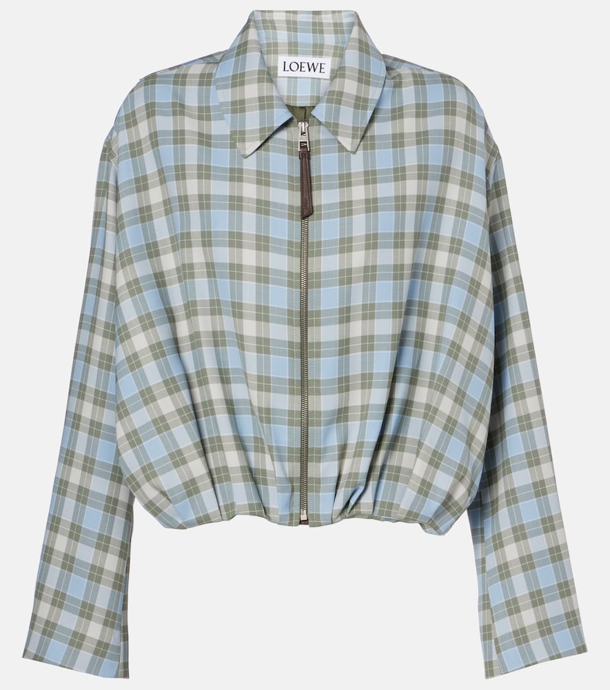 Checked draped jacket