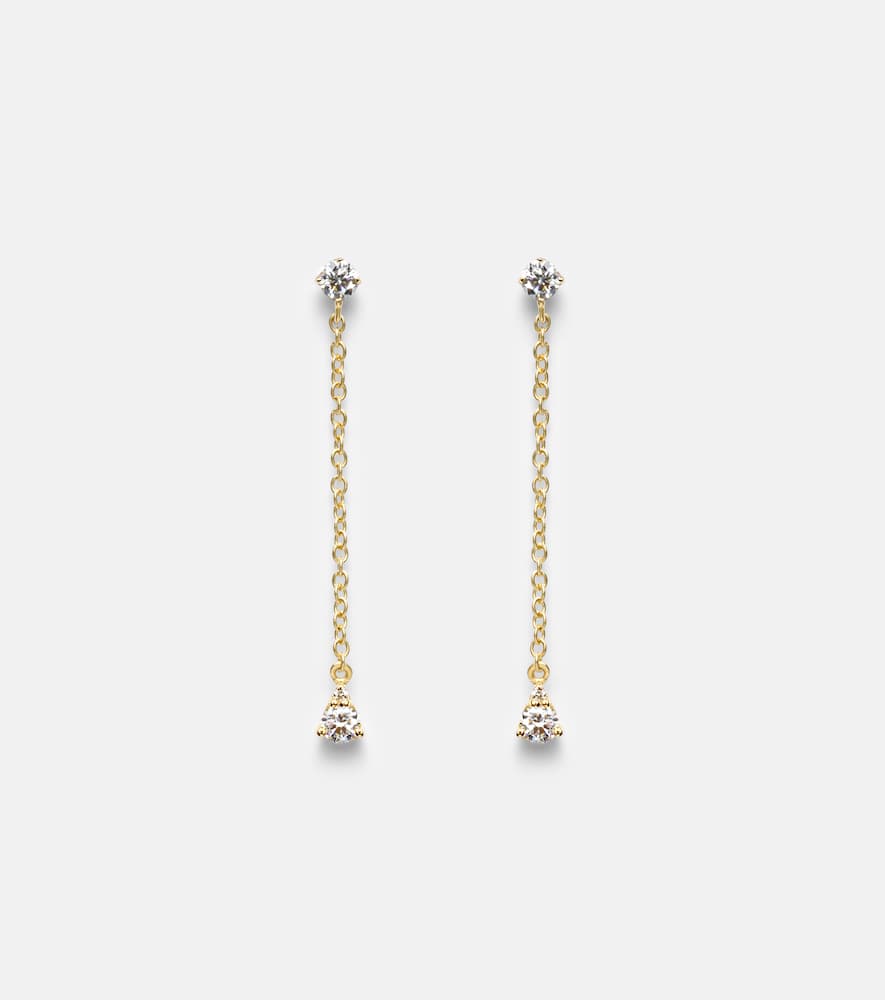 Stone And Strand Perfect Pear 14kt Gold Drop Earrings With Diamonds In Gold