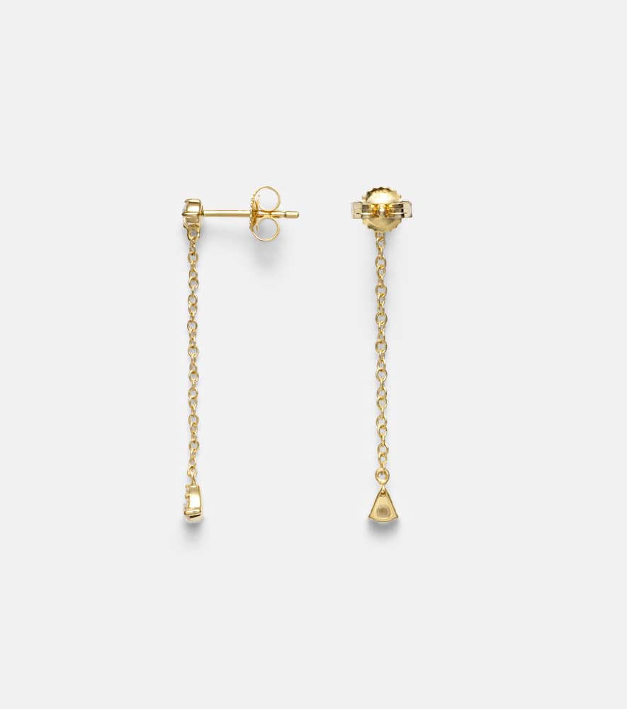 Stone And Strand Perfect Pear 14kt Gold Drop Earrings With Diamonds In Gold